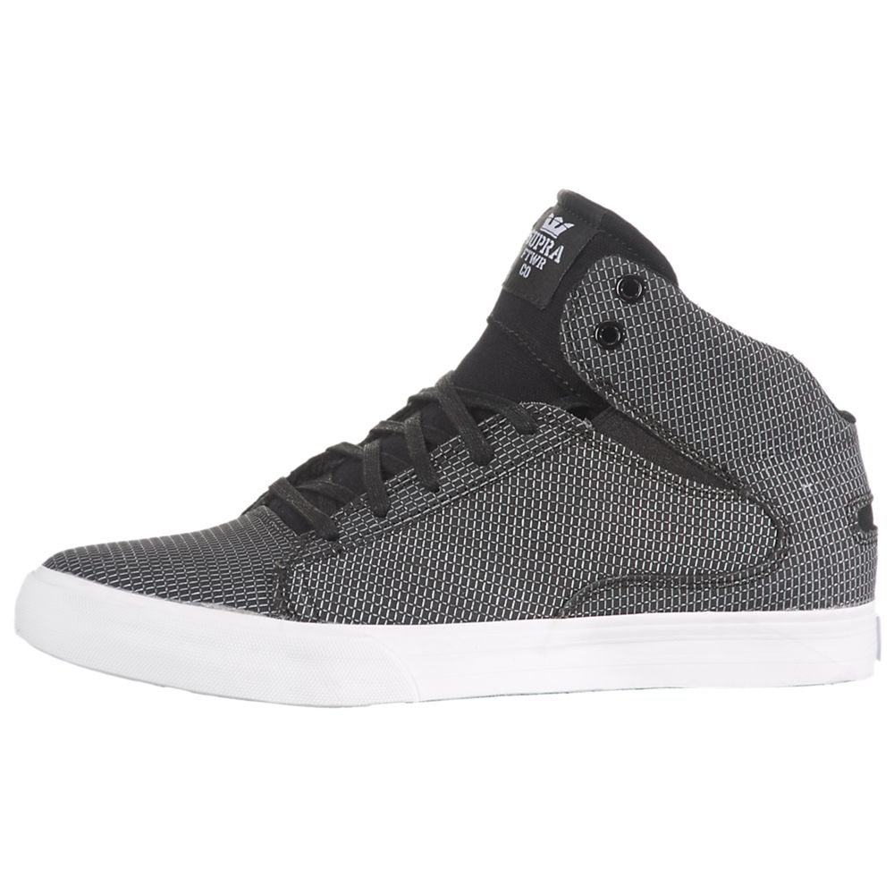 Chaussures de Skate Supra Society Mid Noir Blanche Black Homme | QXI-05683725